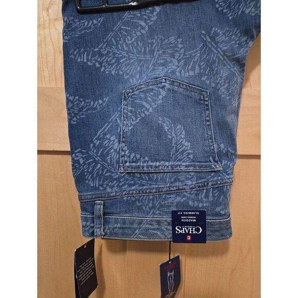 Chaps Womens Denim Capri With Leaf Print Modern Fit Size 18 - Picture 1 of 12